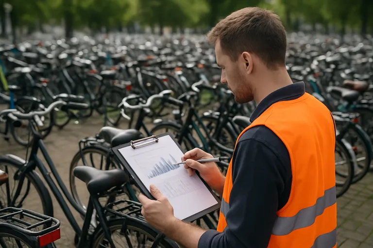 Hoe wordt het aantal fietsen geschat?